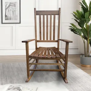 Balcony Porch Adult Rocking Wood Chair - Brown