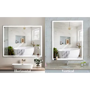LED Bathroom Vanity Mirror, Wall Mounted Adjustable White / Warm / Natural Lights Anti-Fog Touch Swi