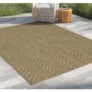 Earth - 7\'10\" X 10\'3\" Indoor / Outdoor Area Rug - Mocha / Natural