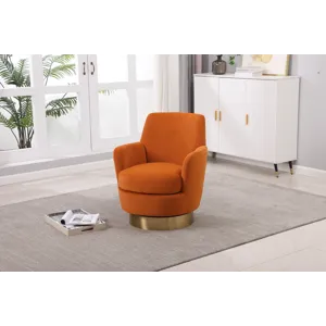 Velvet Swivel Barrel Chair, Swivel Accent Chairs Armchair For Living Room, Reading Chairs For Bedroo