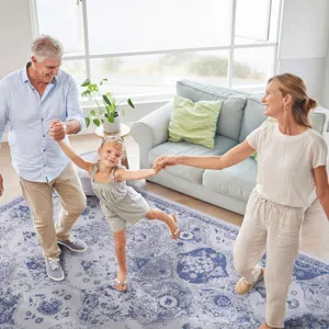9\' x 12\' Area Rugs For Living Room, Washable Rug, Low-Pile, Non-Slip, Non-Shedding, Foldable, Kid 