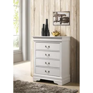 Louis Phillipe - G3190-BC 4 Drawer Chest - White