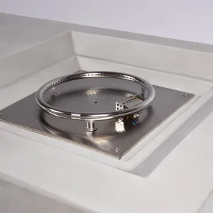 60\" Concrete Fire Pit Table - Light Gray