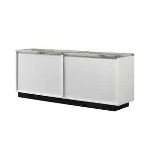 Matilda - Cabinet Console Table With White Faux Marble Top - White