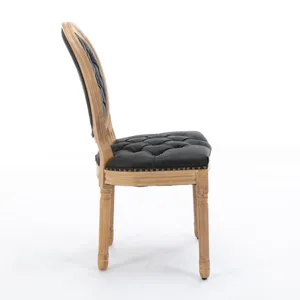 French Style Solid Wood Frame Antique Painting, Hand-Pulled Buckle Decoration PU Artificial Leather 
