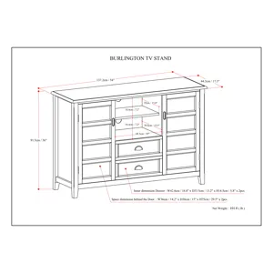 Burlington - Tall TV Media Stand - Rustic Natural Aged Brown