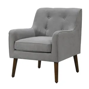 Ryder - Mid Century Modern Woven Fabric Tufted Armchair - Gray