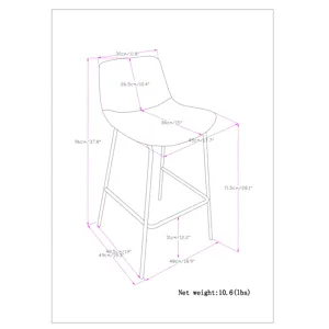 Jolie - Bar Stool (Set of 2) - Distressed Charcoal Grey