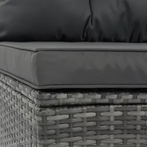 8 Pieces Outdoor Wicker Round Sofa Set, Half-Moon Sectional Sets All Weather, Curved Sofa Set With R