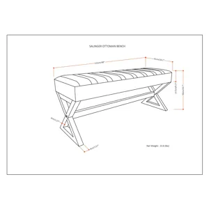 Salinger - Large Ottoman Bench - Distressed Chestnut Brown