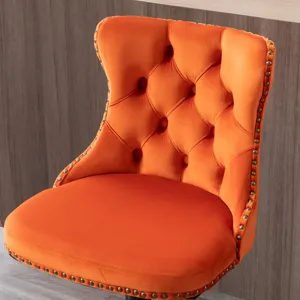 Swivel Velvet Barstools Adjusatble Seat Height, Modern Upholstered Bar Stools With Backs Comfortable