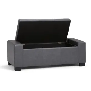 Laredo - Large Storage Ottoman - Stone Grey