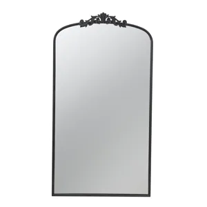 Full Length Mirror, Arched Mirror Hanging Or Leaning Against Wall, Large Mirror For Living Room - Bl