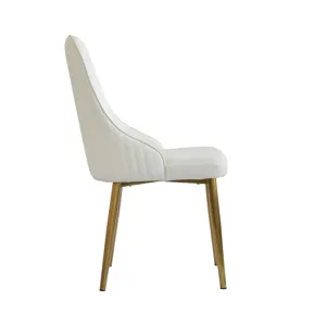 Modern PU Sponge-Filled Dining Chair, Solid Wood Metal Legs, Suitable For Restaurants, Living Rooms 