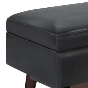 Owen - Rectangular Storage Ottoman - Midnight Black