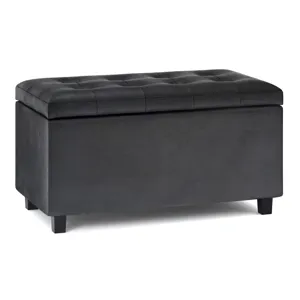 Cosmopolitan - Storage Ottoman - Distressed Black