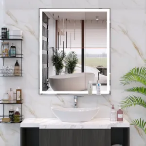 LED Bathroom Vanity Mirror Wall Mounted Adjustable White / Warm / Natural Lights Anti-Fog Touch Swit