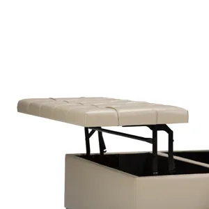 Harrison - Coffee Table Storage Ottoman - Satin Cream