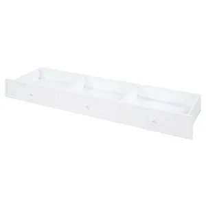 Full Size Wooden Daybed With 3 Drawers, USB Ports And Desk - White