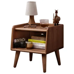 Bedside Cabinet, Modern Simple Nightstands European Beech - Brown