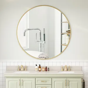 Wall Mirror Circular Mirror Metal Framed Mirror Round Vanity Mirror Dressing Mirror, For Bathroom, L
