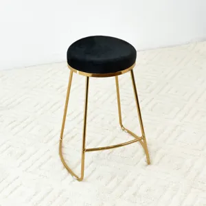 Jane - 26\" Mid-Century Modern Luxury Upholstered Stool - Black