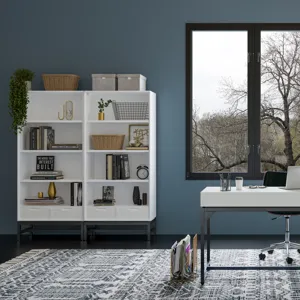 Banting - Mid Century Bookcase - White