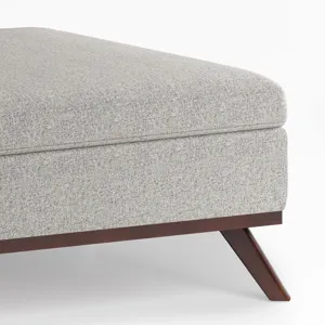 Owen - Square Coffee Table Storage Ottoman - Cloud Grey
