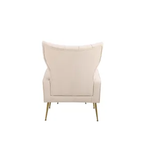 Modern Accent Chair With Ottoman, Comfy Armchair For Living Room, Bedroom, Apartment, Office - Beige