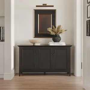 Amherst - Wide 3 Door Storage Cabinet - Hickory Brown