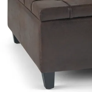 Harrison - Coffee Table Storage Ottoman - Distressed Brown