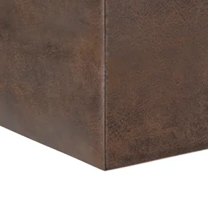 Rockwood - Cube Storage Ottoman with Tray - Distressed Brown