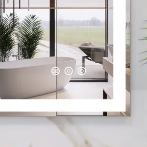 LED Bathroom Vanity Mirror Wall Mounted Adjustable White / Warm / Natural Lights Anti-Fog Touch Swit