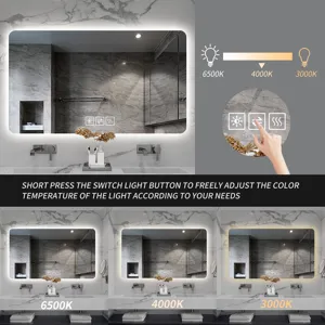 28\" Bathroom Mirror With LED Lights Front And Backlit, Anti-Fog Lighted Vanity Mirrors For Wall Mou