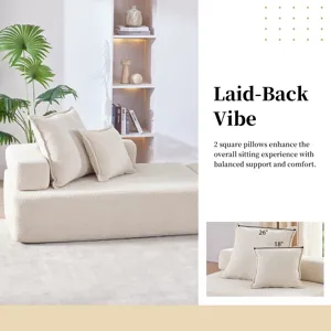 Oversized Modular Sectional Sofa, Luxury Boucle Floor Couch Set, Convertible Sleeper Couch, Spacious