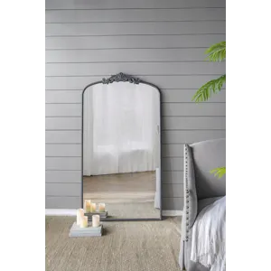 Full Length Mirror, Arched Mirror Hanging Or Leaning Against Wall, Large Mirror For Living Room - Bl