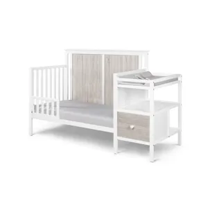 Connelly - 4-in-1 Crib and Changer Combo - White/Rockport Gray
