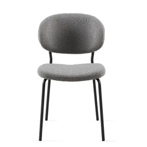 Boucle Dining Chairs, Dining Chairs With Metal Legs For Dining Room, Kitchen, Living Room (Set of 2)