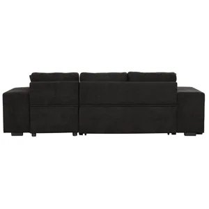 Modern L-Shape 3 Seat Reversible Sectional Couch, Pull Out Sleeper Sofa With Storage Chaise And 2 St