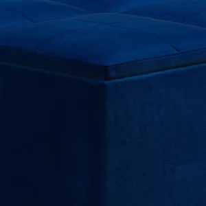 Avalon - Square Coffee Table Storage Ottoman - Blue