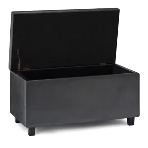 Cosmopolitan - Storage Ottoman - Distressed Black