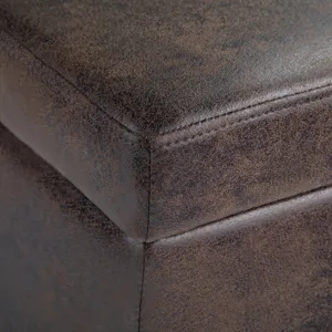 Avalon - Storage Ottoman Bench - Distressed Brown