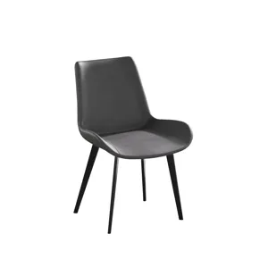 Modern Dining Chair Living Room Metal Leg Dining Chair (Set of 2) - Black / Gray