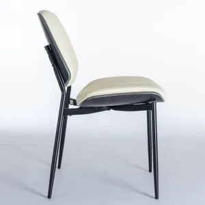 Dining Chairs (Set of 2) Mid-Century Modern Retro Faux Leather Chair With Walnut Bentwood Back Uphol