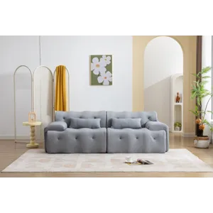Large Size 2 Seater Sofa, Pure Foam Comfy Sofa Couch, Modern Lounge Sofa For Living Room, Apartment 