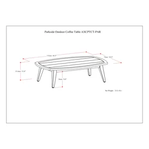 Parkside - Outdoor Coffee Table - Light Teak