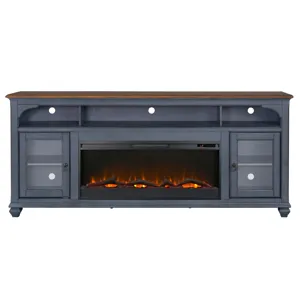 Americana - 86\" Fireplace TV Stand - Corduroy Blue