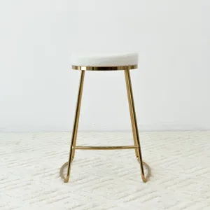 Jane - 26\" Mid-Century Modern Luxury Upholstered Stool - White