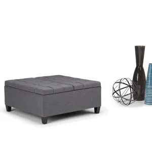 Harrison - Coffee Table Storage Ottoman - Slate Grey