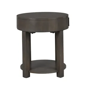 Jonah - 20\" MDF End Table With USB Ports - Light Brown